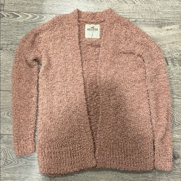 Hollister Pink Fuzzy Cardigan 